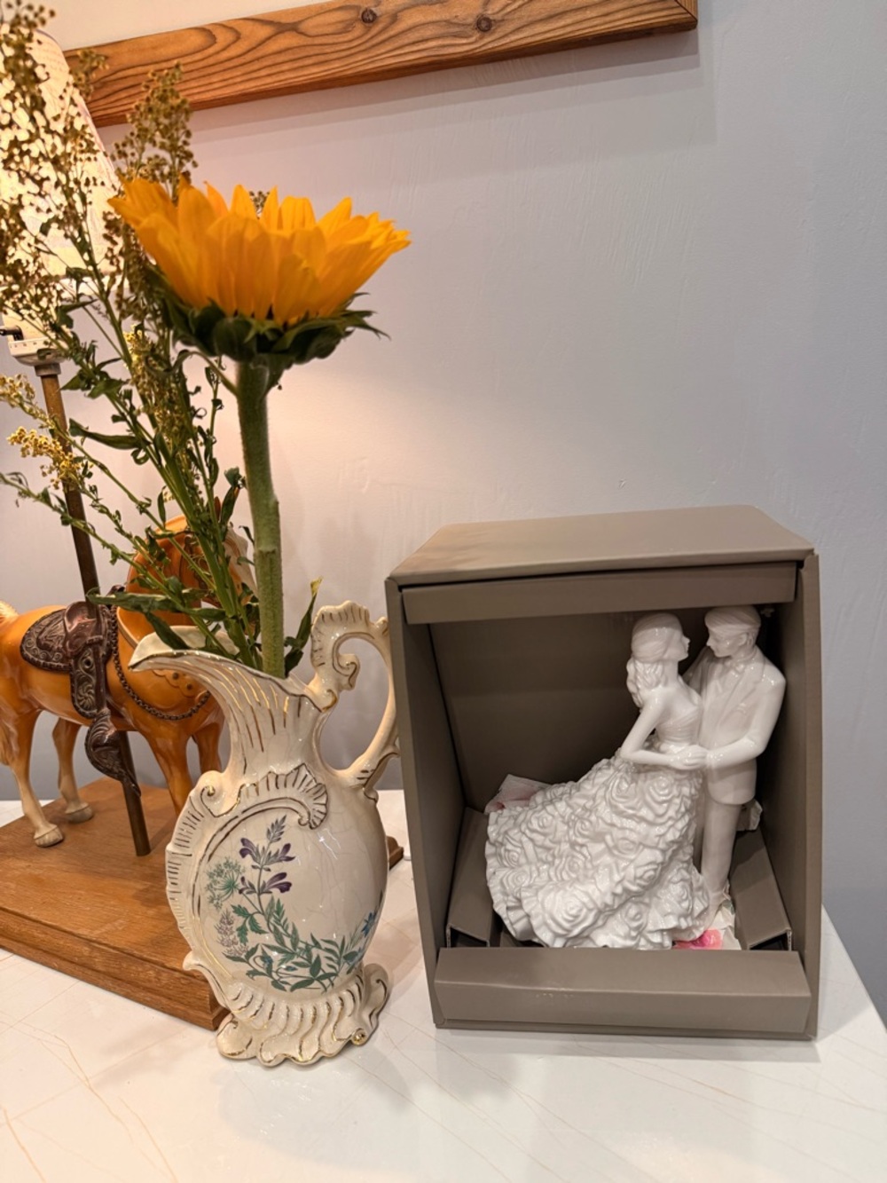 Waterford White Porcelain Bride and Groom Cake Topper
